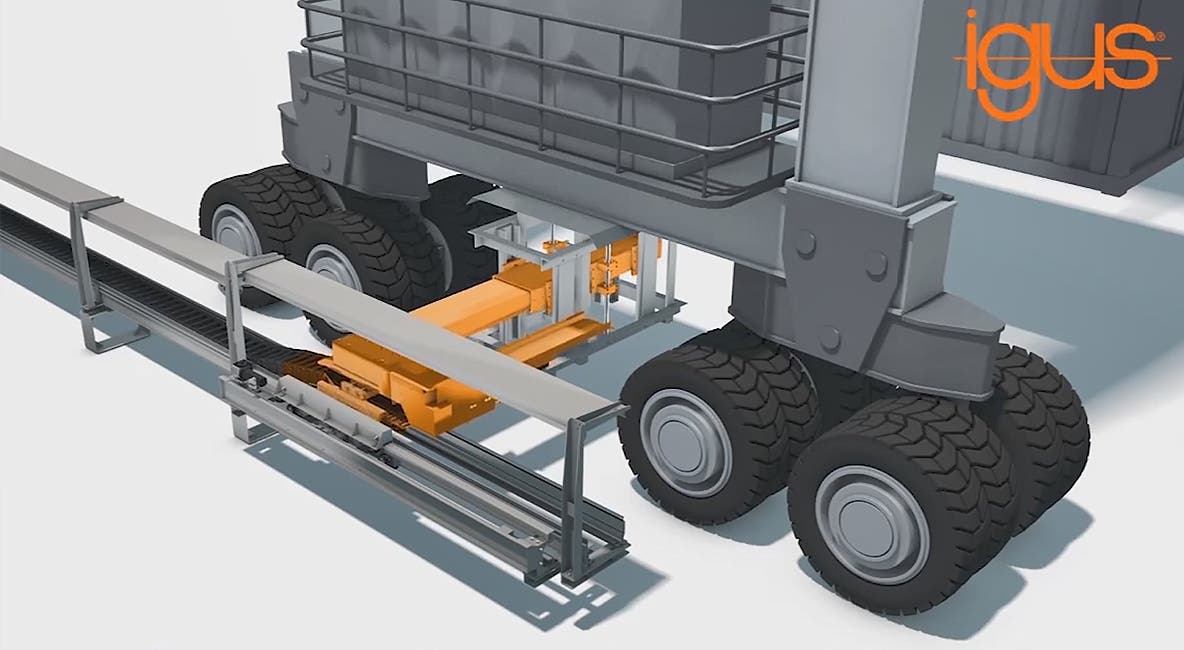 ombiTac for power and data transfer to an electrical operated Rubber-tyred gantry cranes or mobile container bridges