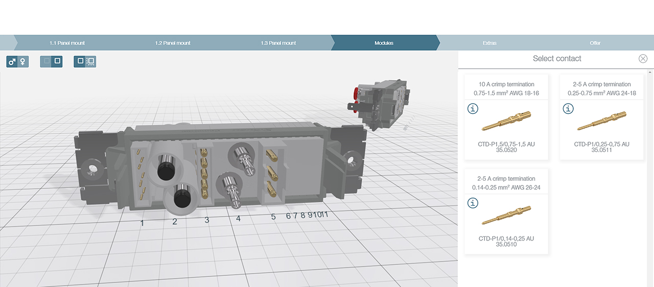 Header image with configurator as online version, dedicated to the CombiTac system