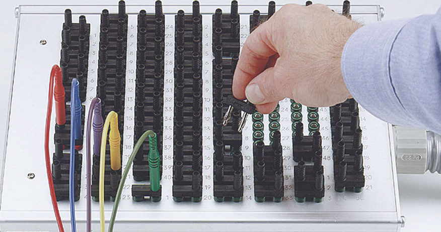 Product image with test benches for test and measurement