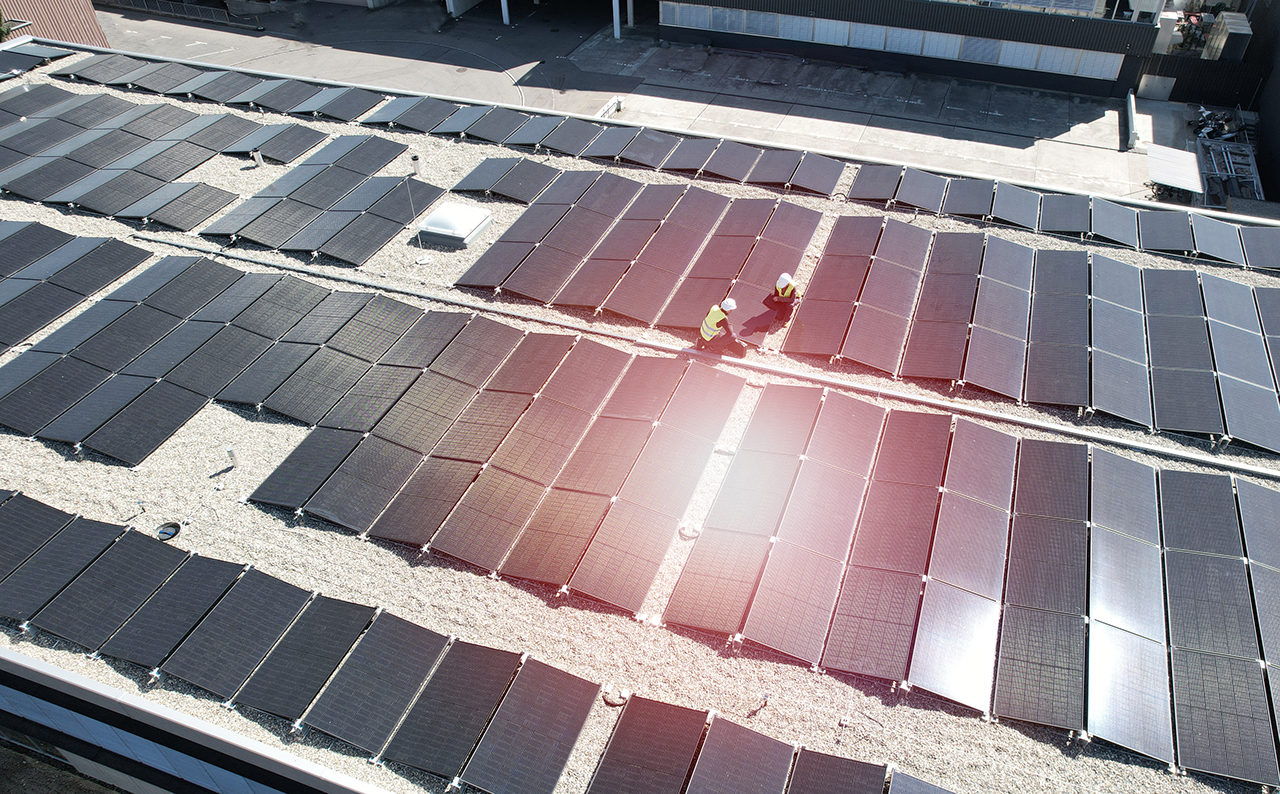 PV installation on a rooftop